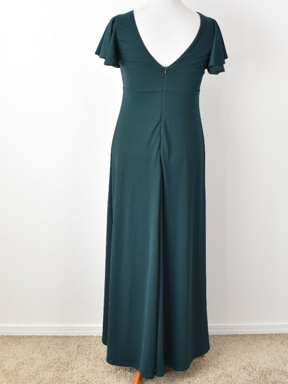 Birdy Grey Hannah Dress Crepe Emerald Flutter Sleeve - L - Picture 6 of 9